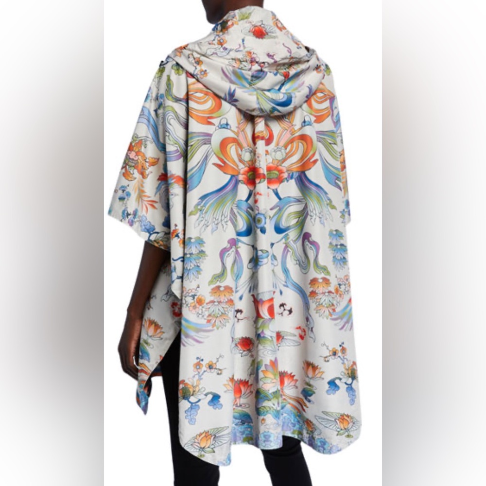 Johnny Was Reversible Rain Poncho EUC
